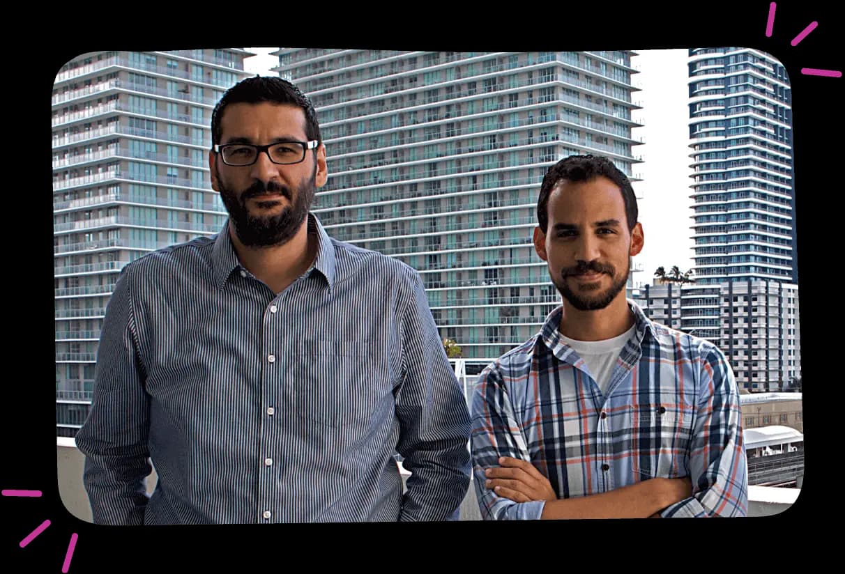 Gain's co-founders, Albizu Garcia and Rafael Torres, on the roof in Miami