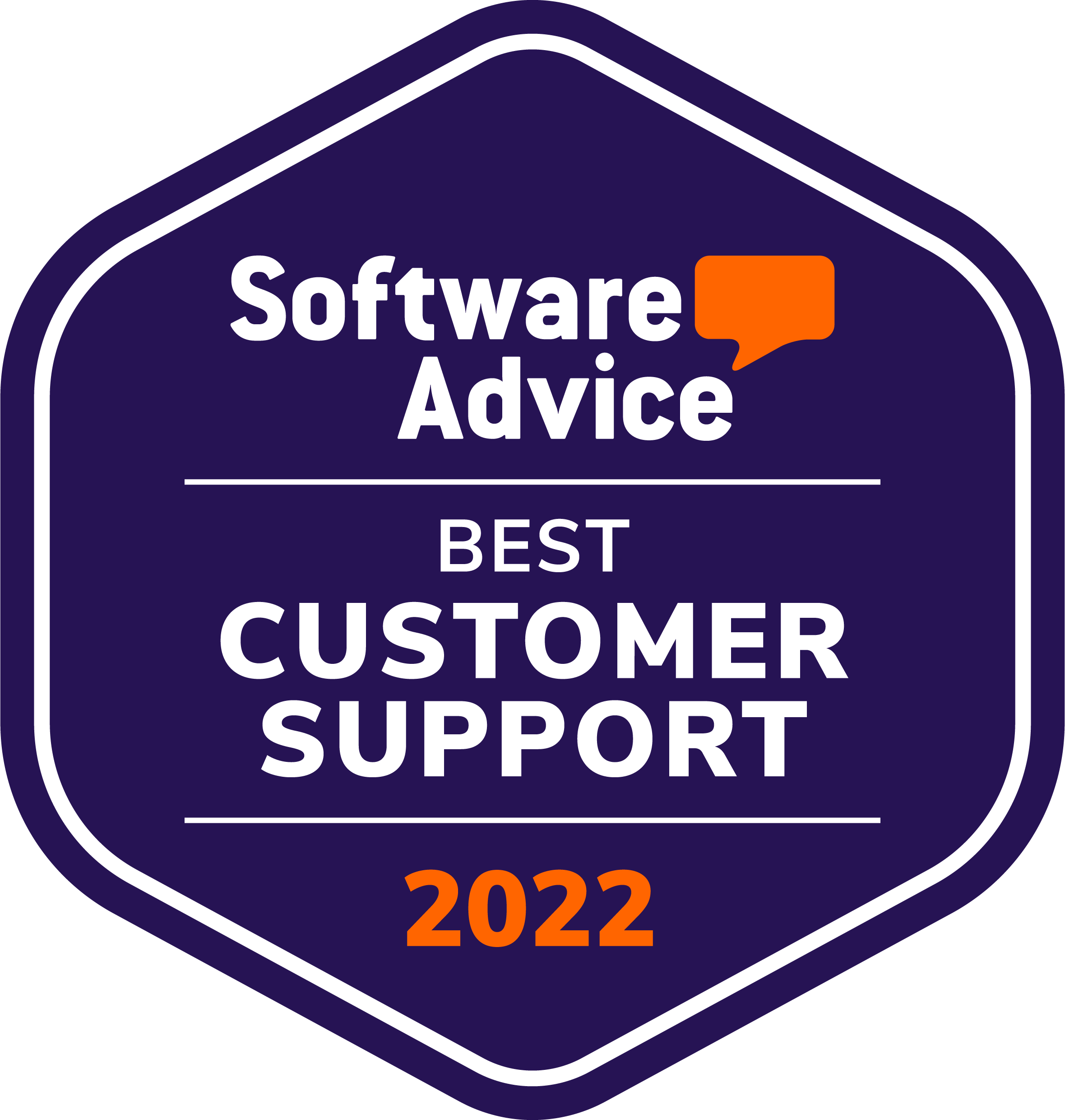 SoftwareAdvice Best Customer Support 2022 Badge